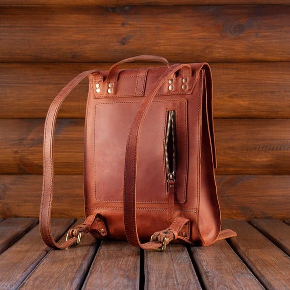 Womens leather backpack purse - Picture 8 of 8